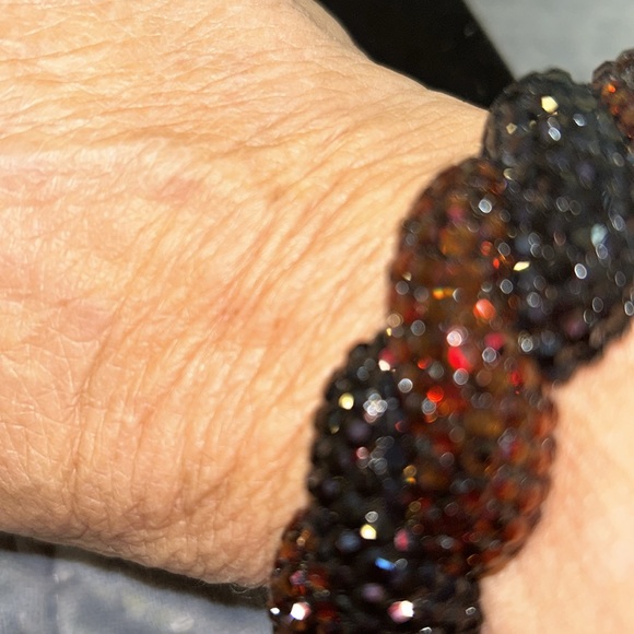 Jet Black & Smoky Topaz Crystal Rope Design Bracelet-Boutique - Picture 3 of 12